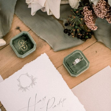 Velvet Wedding Ring Box - The Whole Bride