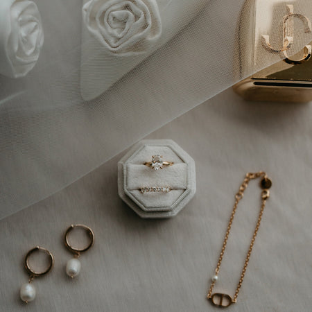 Octagonal Velvet Ring Box - The Whole Bride