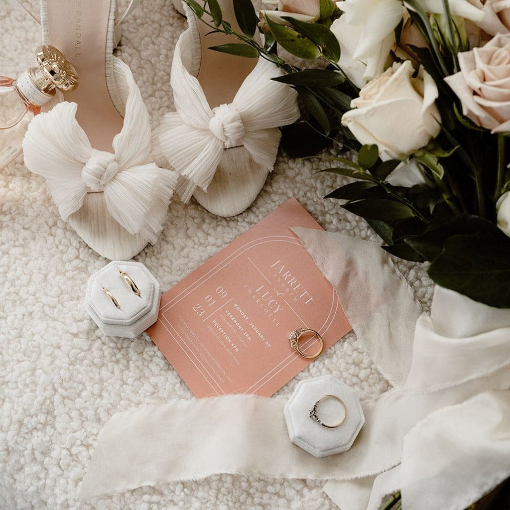 Octagonal Velvet Ring Box - Cloud - The Whole Bride