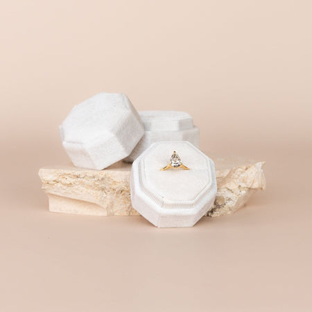 White velvet ring box hotsell