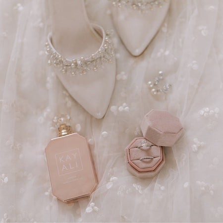 Octagonal Velvet Ring Box - Pink Salt | The Whole Bride 