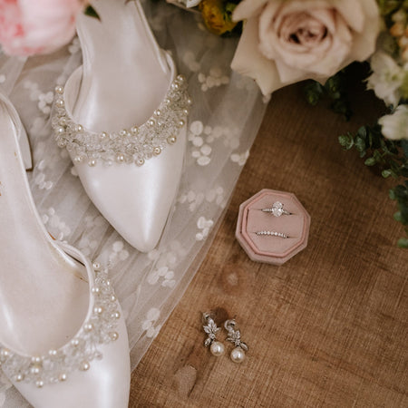 Octagonal Velvet Ring Box - Pink Salt | The Whole Bride 