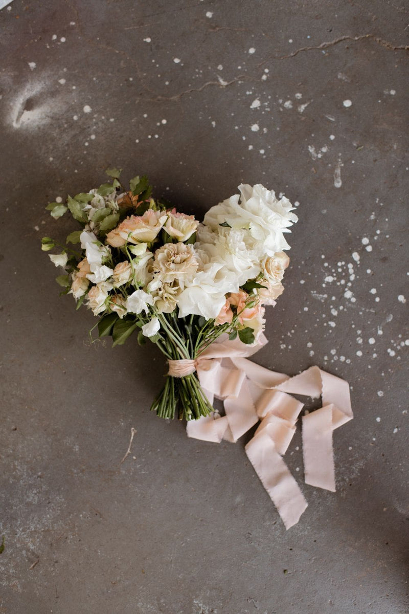 Premium Silk Bouquet Ribbon - Champagne Pink - The Whole Bride