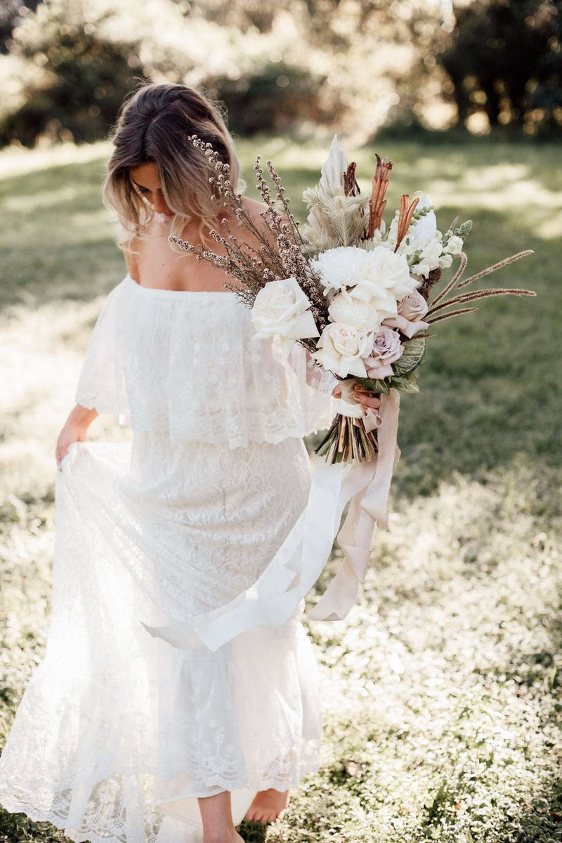 Premium Silk Bouquet Ribbon - Pure White - The Whole Bride