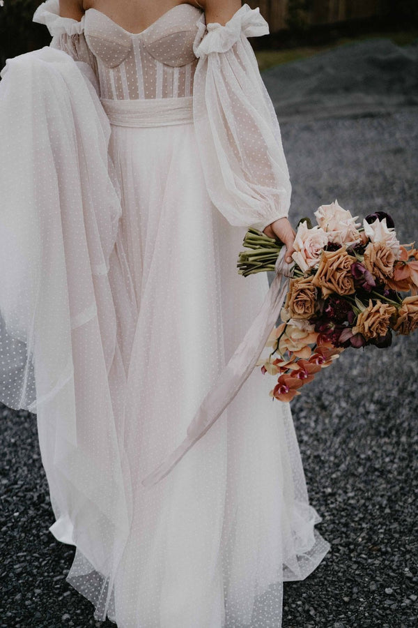 Premium Silk Bouquet Ribbon - Soft Grey - The Whole Bride