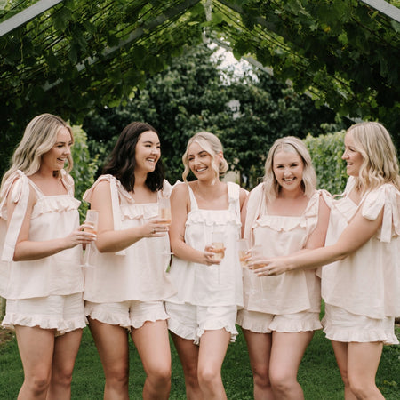 Nude Pink| Bridal Pyjamas | Bride Getting Ready Outfit - The Whole Bride