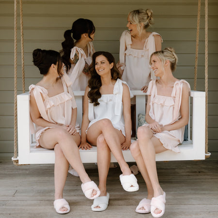 Nude Pink| Bridal Pyjamas | Bride Getting Ready Outfit - The Whole Bride