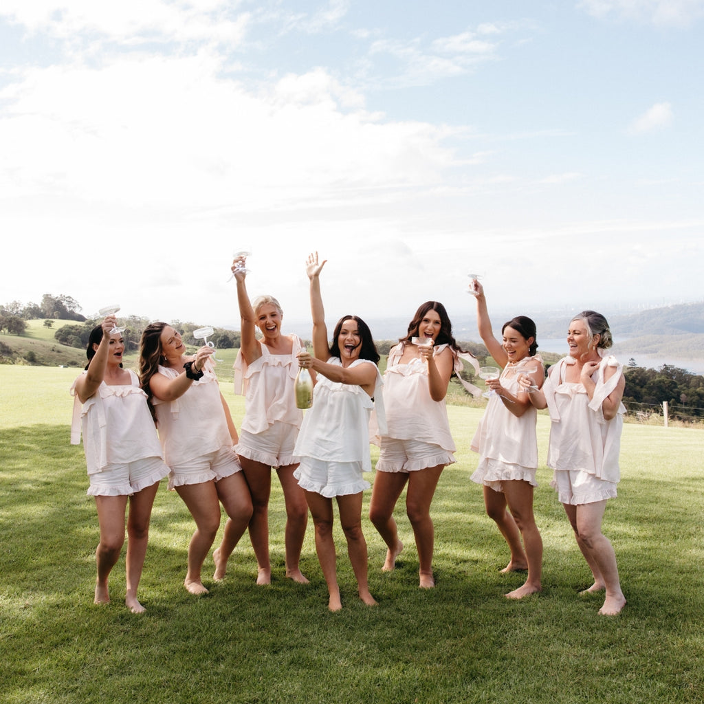 Nude Pink| Bridal Pyjamas | Bride Getting Ready Outfit - The Whole Bride