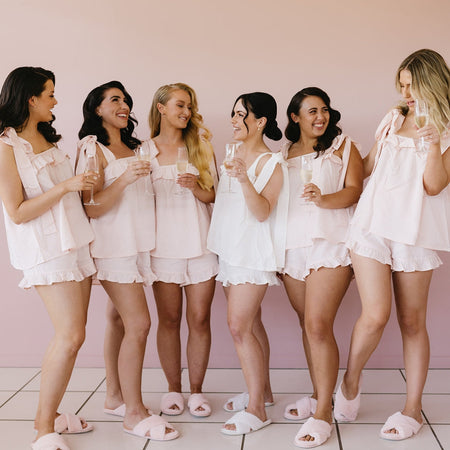 Nude Pink| Bridal Pyjamas | Bride Getting Ready Outfit - The Whole Bride