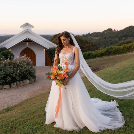 Flamingo|Silk Bouquet Ribbon - The Whole Bride