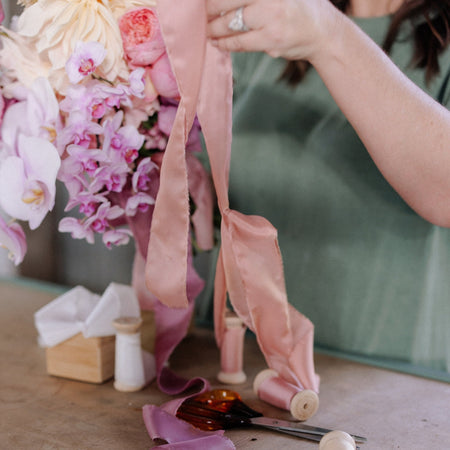 Dusty Rose|Silk Bouquet Ribbon - The Whole Bride