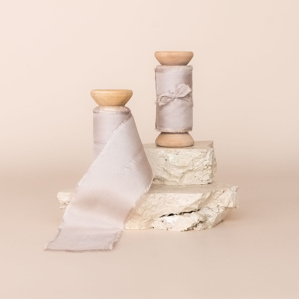 soft grey|Silk Bouquet Ribbon - The Whole Bride