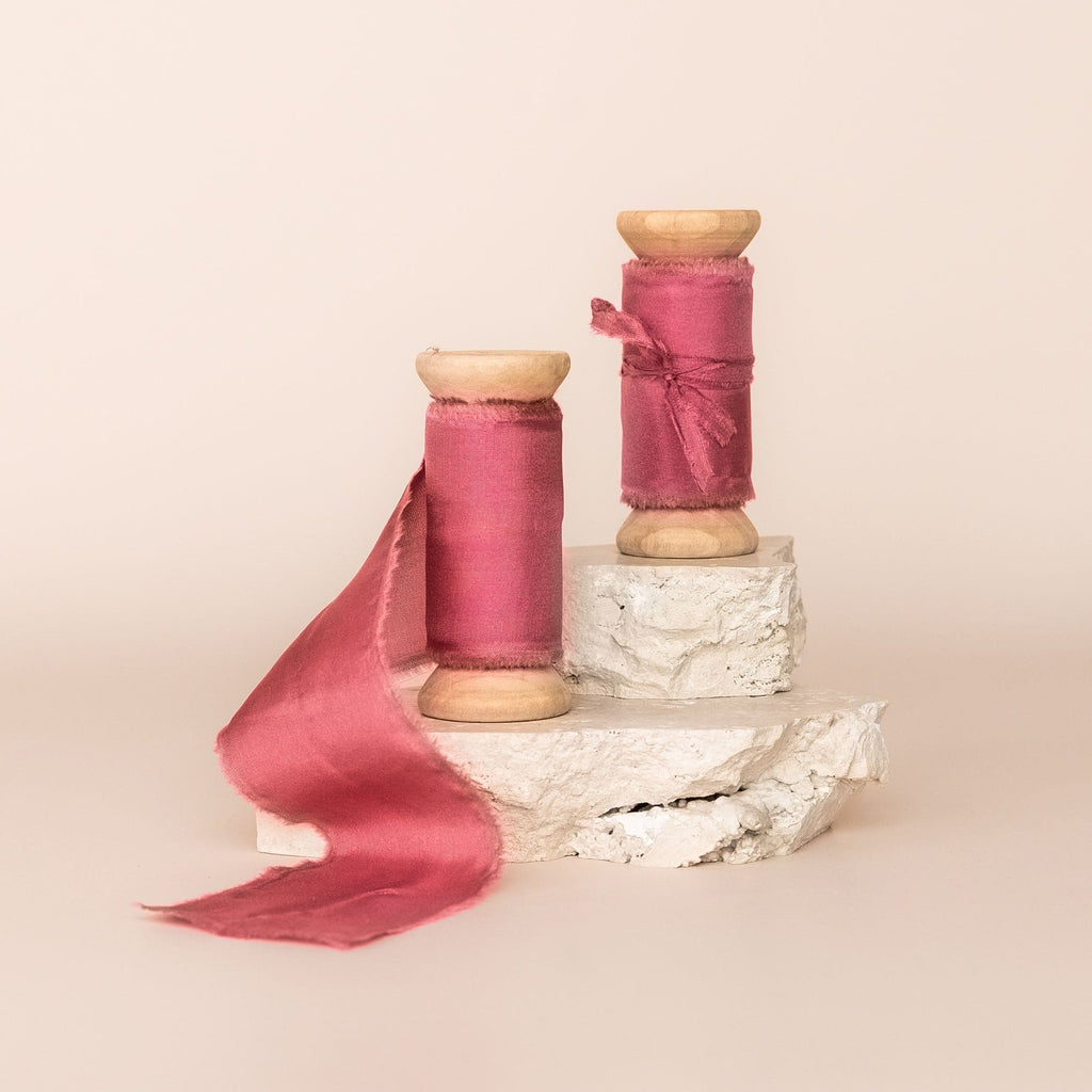 rose quartz|Silk Bouquet Ribbon - The Whole Bride