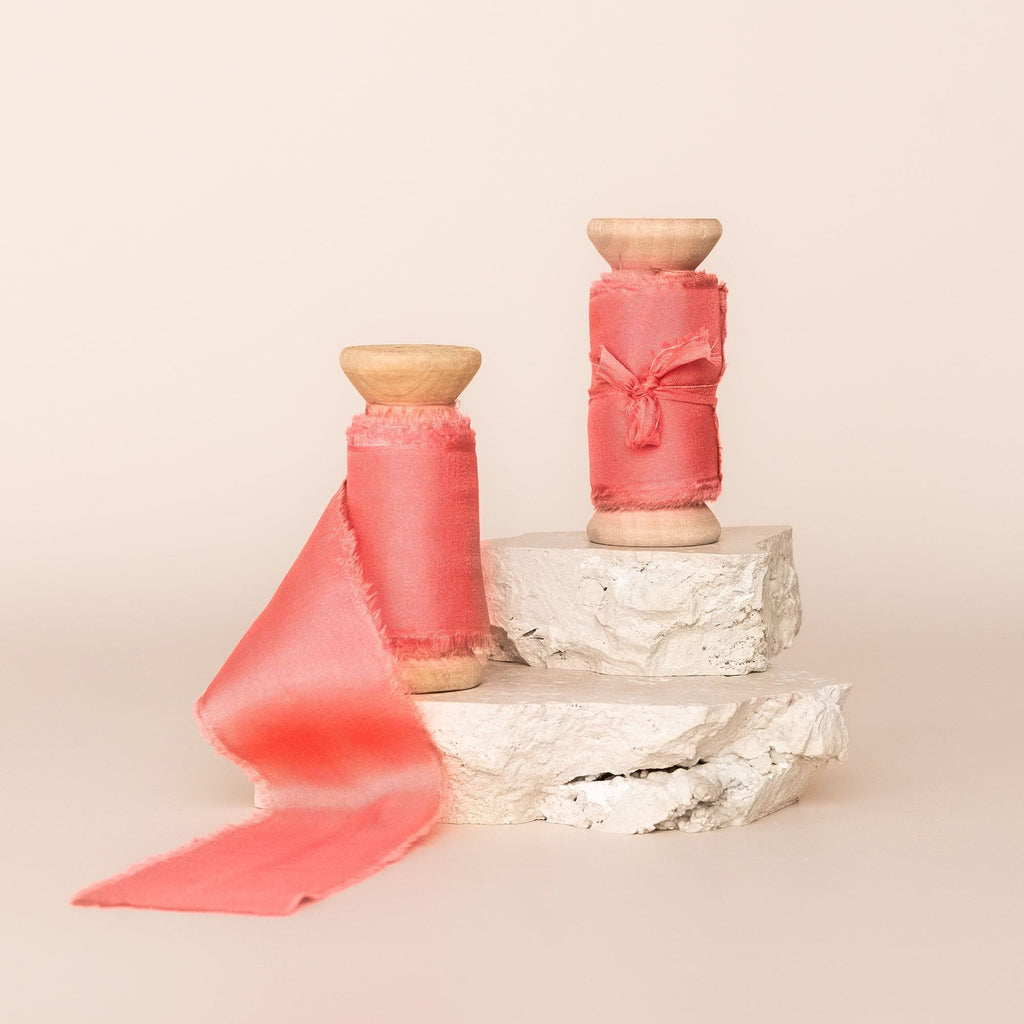 peony pink|Silk Bouquet Ribbon - The Whole Bride