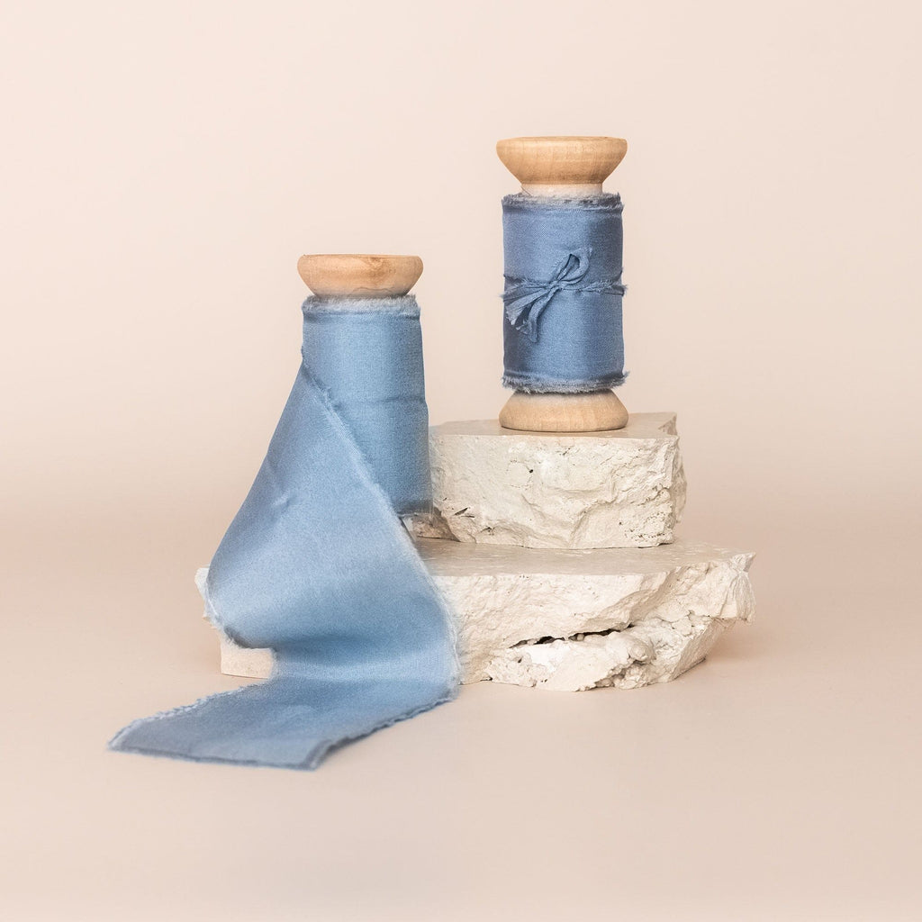 steel blue|Silk Bouquet Ribbon - The Whole Bride