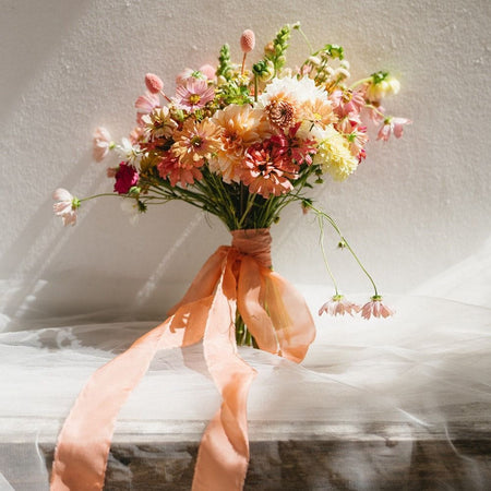 Flamingo|Silk Bouquet Ribbon - The Whole Bride