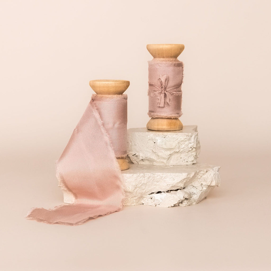 champagne pink|Silk Bouquet Ribbon - The Whole Bride