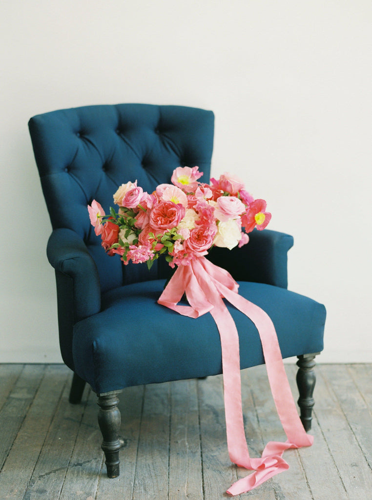 peony pink|bouquet ribbon