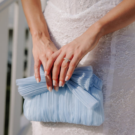 Steel Blue|Belle Bow Bag - The Whole Bride