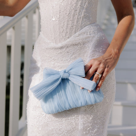 Steel Blue|Belle Bow Bag - The Whole Bride