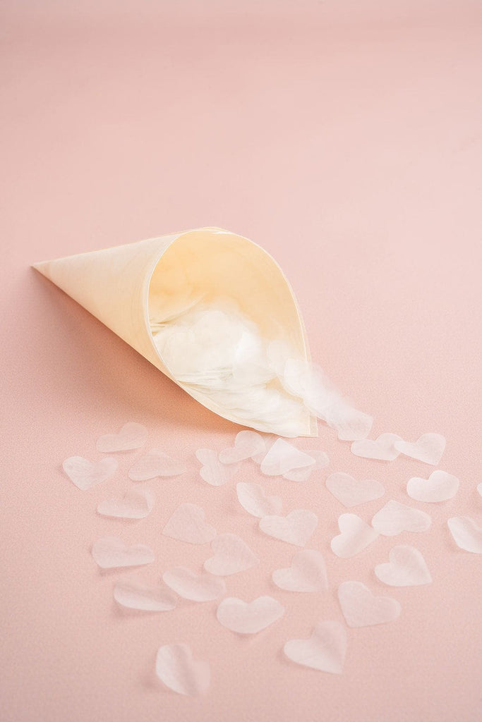 white heart|The Ultimate Confetti Bundle - Heart (cones, confetti + trays) - The Whole Bride