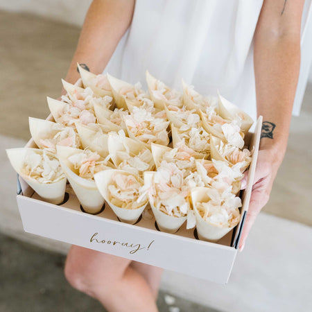 Biodegradable Wedding Confetti Cones Tray| The Whole Bride