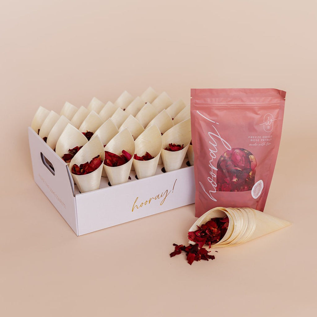 berry red|The Ultimate Rose Petal Bundle (petals, cones + trays) - The Whole Bride
