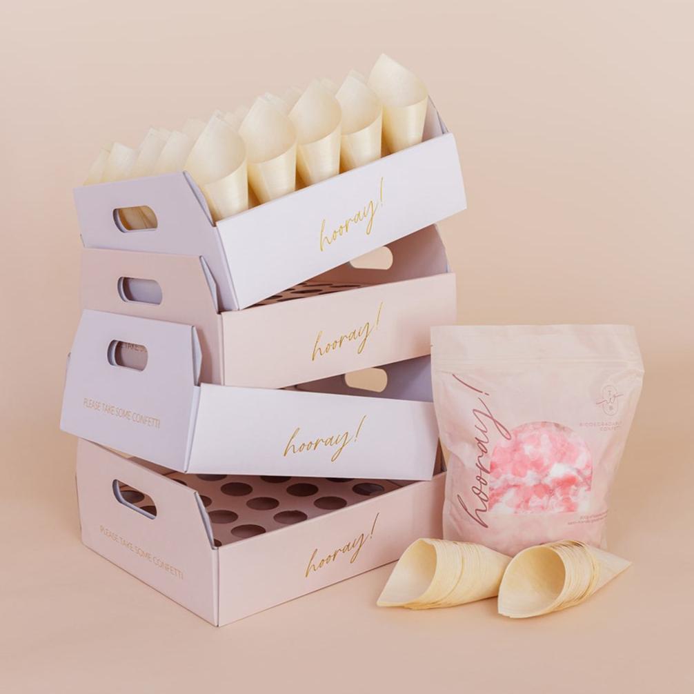 strawberries and cream heart|The Ultimate Confetti Bundle - Heart (cones, confetti + trays) - The Whole Bride