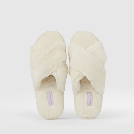 white fluffy bride slippers - bridal slippers