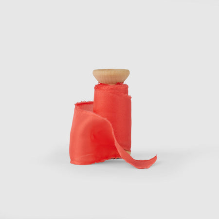 coral|Silk Bouquet Ribbon - The Whole Bride