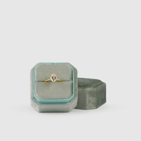 seafoam|Luxe Velvet Ring Box - The Whole Bride