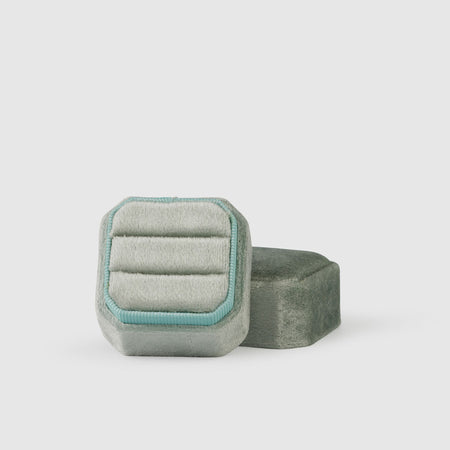 seafoam|Luxe Velvet Ring Box - The Whole Bride