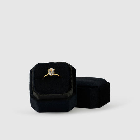 midnight|Luxe Velvet Ring Box - The Whole Bride