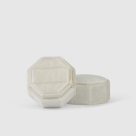 cloud|Octagonal Velvet Ring Box - The Whole Bride