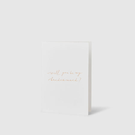 Linen White| Linen wedding Card - Will you be my bridesmaid? - The Whole Bride