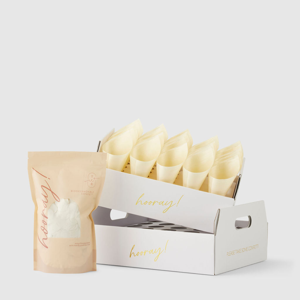 white heart|The Ultimate Confetti Bundle - Heart (cones, confetti + trays) - The Whole Bride
