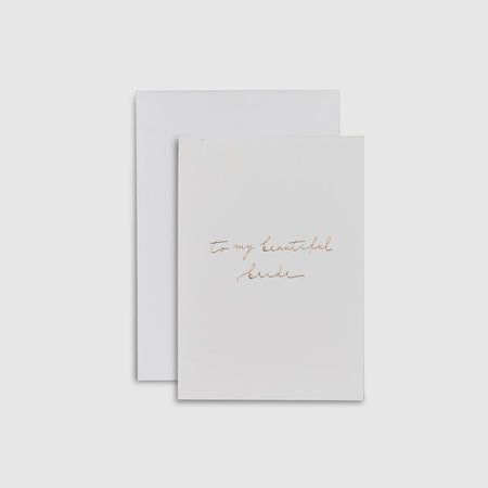 Grey|Linen Card - To my beautiful bride - The Whole Bride