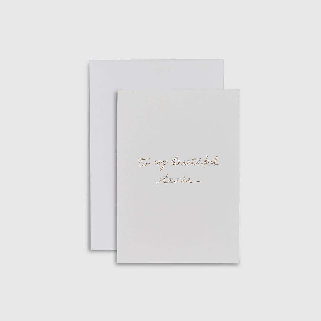Linen White|Linen Card - To my beautiful bride - The Whole Bride
