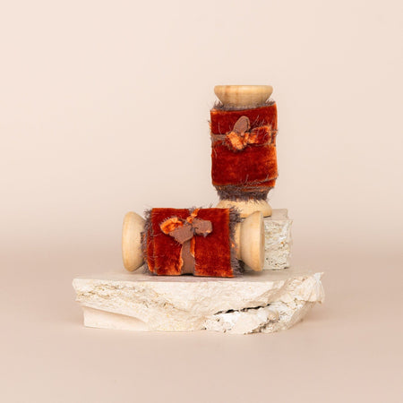 burnt orange|Velvet Bouquet Ribbon - The Whole Bride