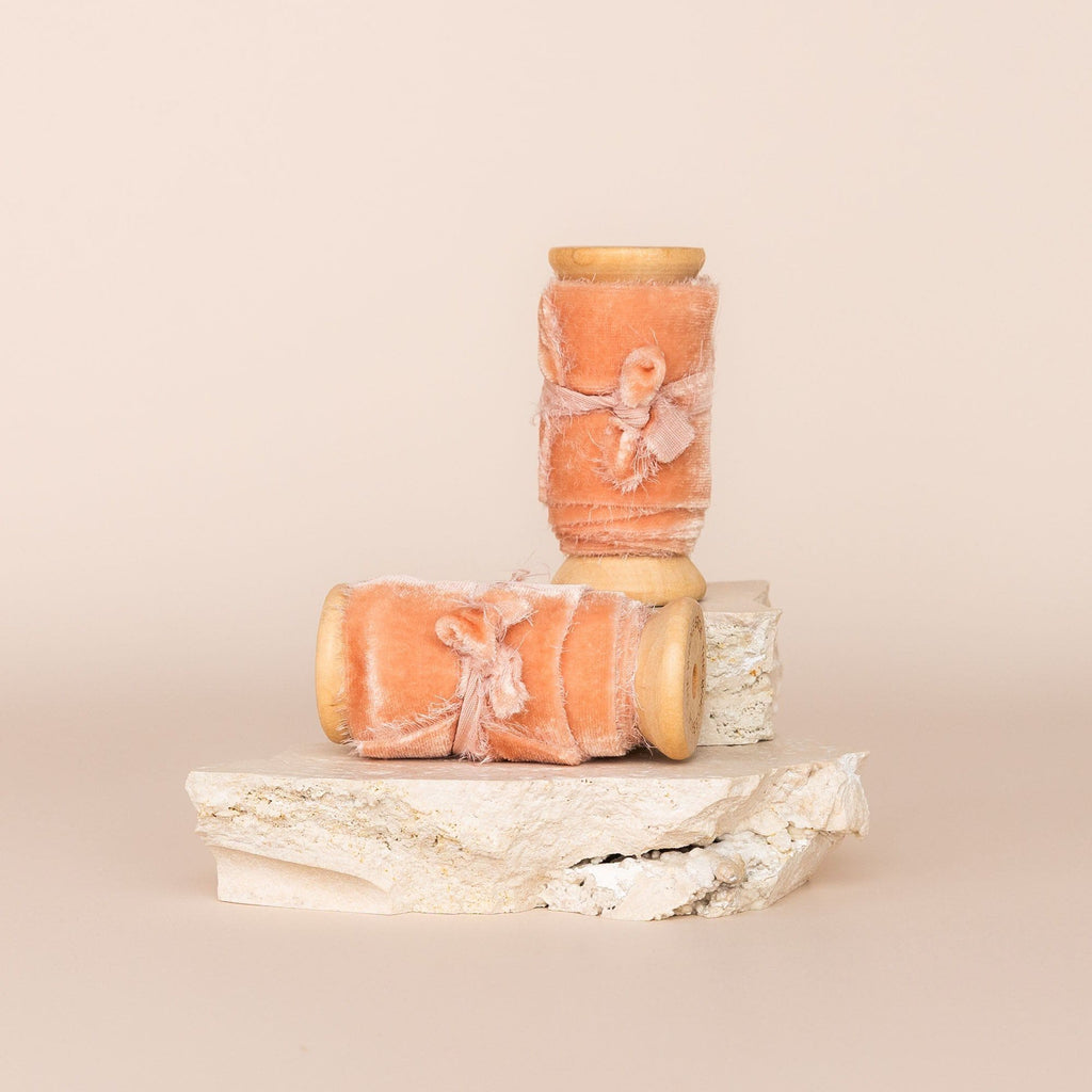peach|Velvet Bouquet Ribbon - The Whole Bride