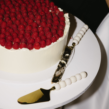 Gold|Wedding Cake Knife + Server - The Whole Bride