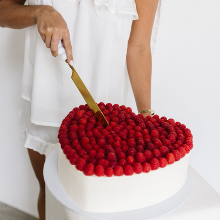 Gold|Wedding Cake Knife + Server - The Whole Bride