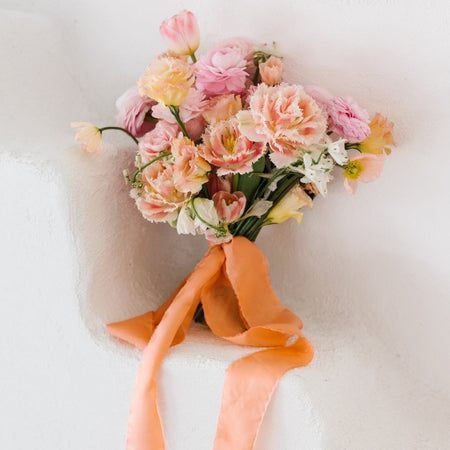 Flamingo|Silk Bouquet Ribbon - The Whole Bride