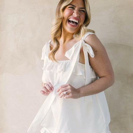 White| Bridal Pyjamas | Bride Getting Ready Outfit - The Whole Bride