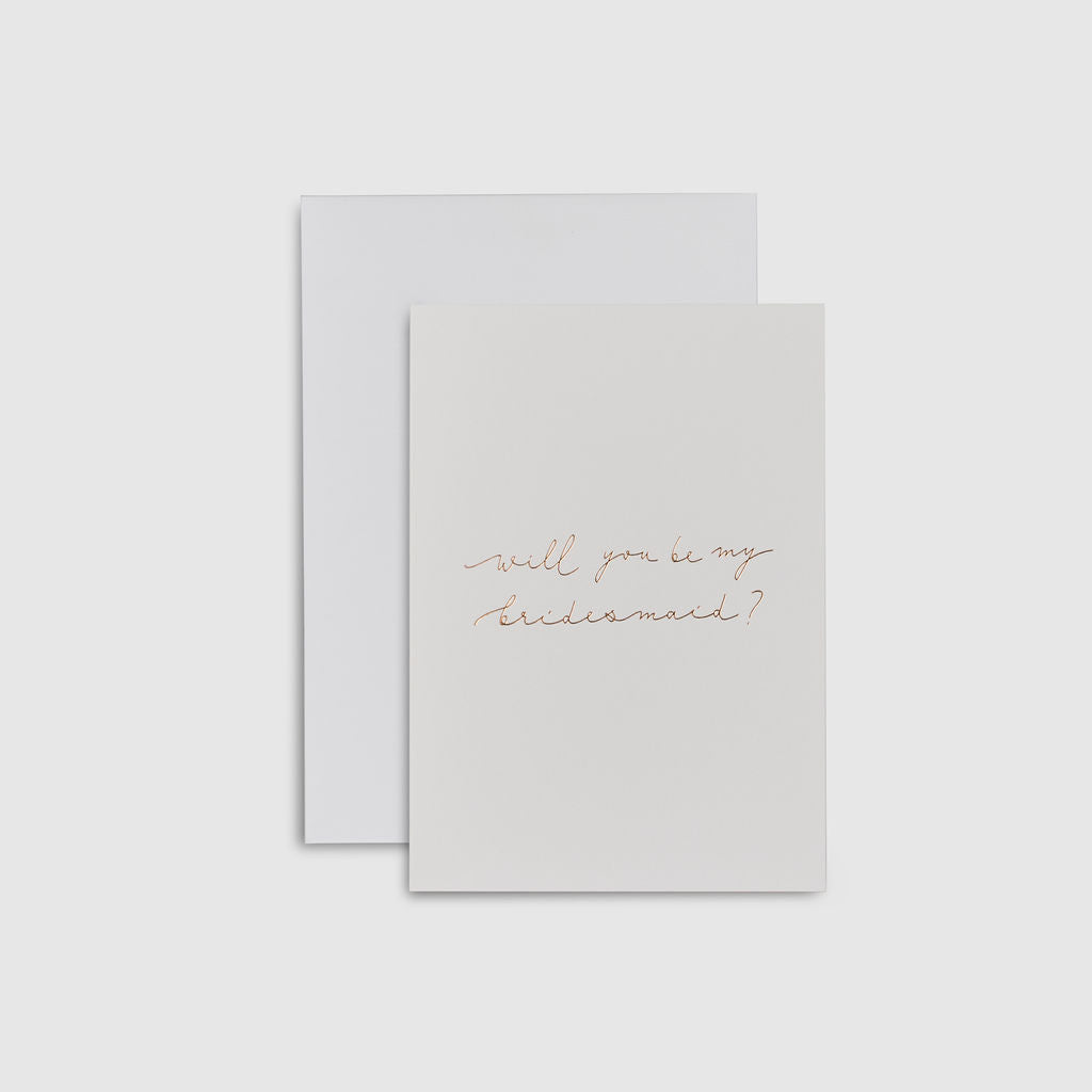 Linen White| Linen wedding Card - Will you be my bridesmaid? - The Whole Bride
