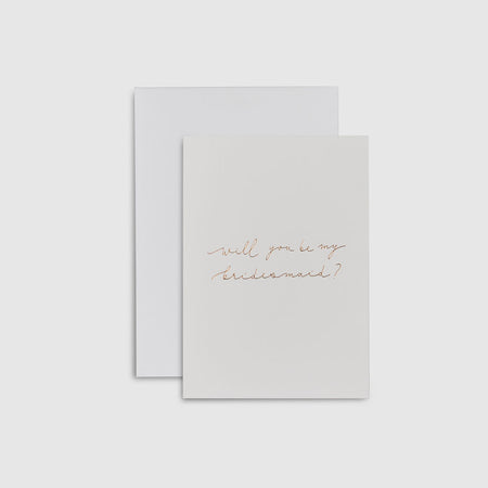 Linen White| Linen wedding Card - Will you be my bridesmaid? - The Whole Bride