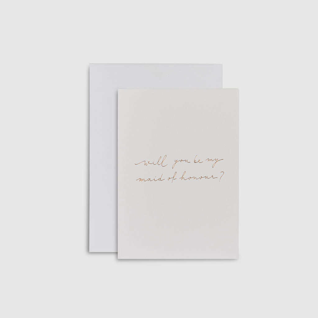 Linen White|Linen Card - Will you be my maid of honour? - The Whole Bride