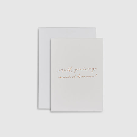 Dusty Pink|Linen Card - Will you be my maid of honour? - The Whole Bride