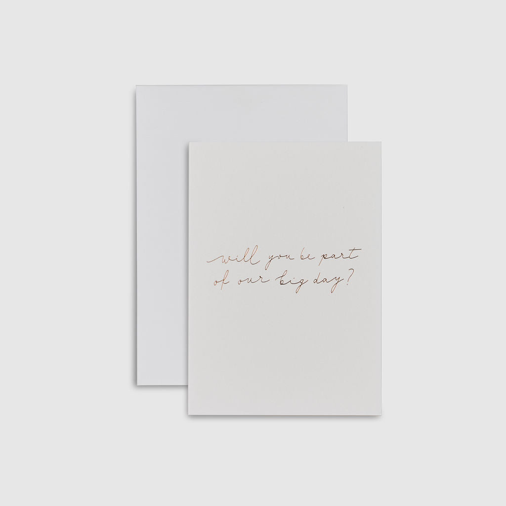 Linen White|Linen Card - Will you be part of our big day? - The Whole Bride