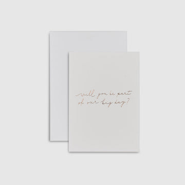 Linen Card - Will you be part of our big day? - The Whole Bride